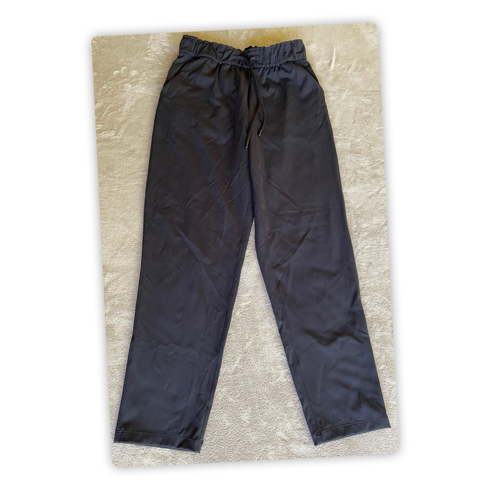 Lululemon Black Stretch Straight Leg Drawstring Pants Womens Size 6